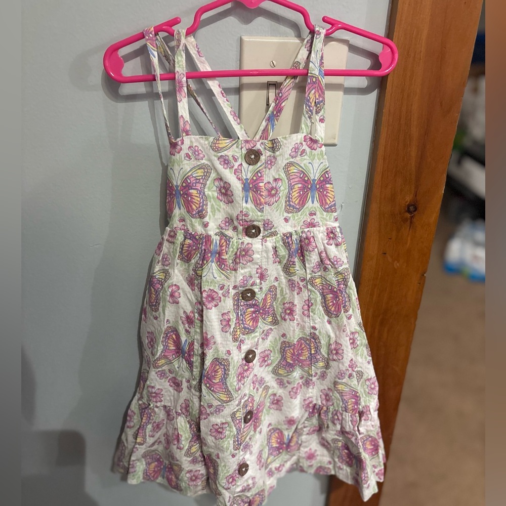 Joie White Sundress with Pink and Purple Butterfly Print